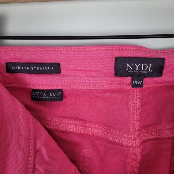 NYDJ Marilyn Straight Ankle Jeans Stretch Pink Peony Size 18W - Picture 15 of 15